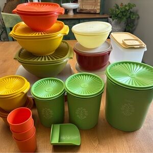 Lot of Vintage Tupperware Multi-Color Kitchen Storage